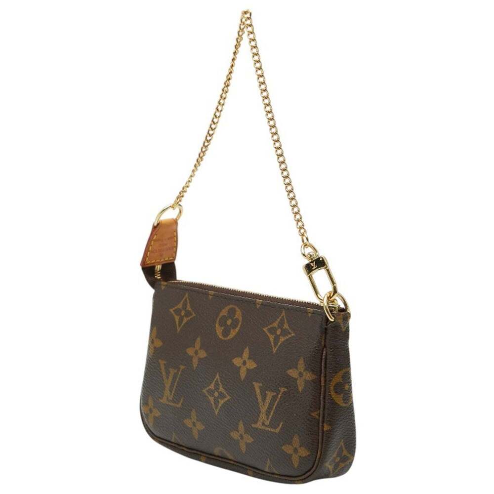 LOUIS VUITTON Authentic Brown Monogram Leather Pochette Pouch - Picture 2 of 8